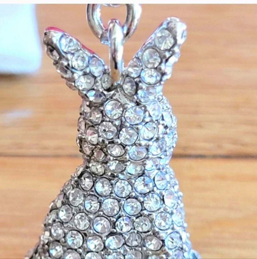 Kate Spade NWT Crystal Pave Bunny Rabbit Keychain - Picture 4 of 8